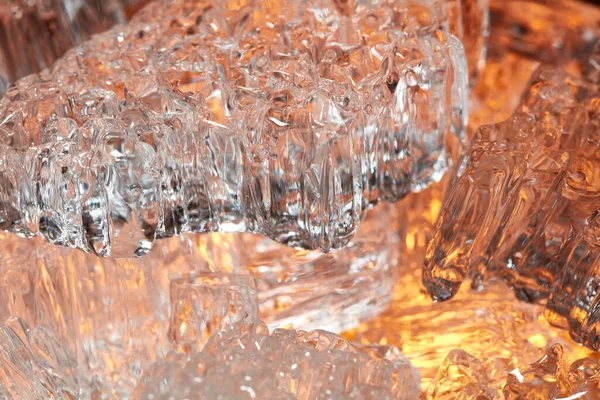 Agua Congelado Pequeños Cristales Hielo Que Encuentran Uno Encima Del — Foto de Stock