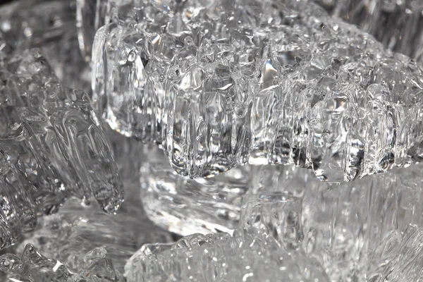 Agua Congelado Pequeños Cristales Hielo Que Encuentran Uno Encima Del — Foto de Stock