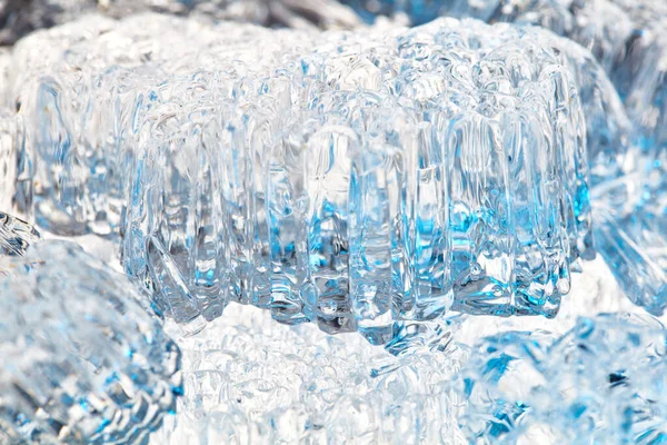 Vatten Har Frusit Små Iskristaller Som Ligger Ovanpå Varandra — Stockfoto