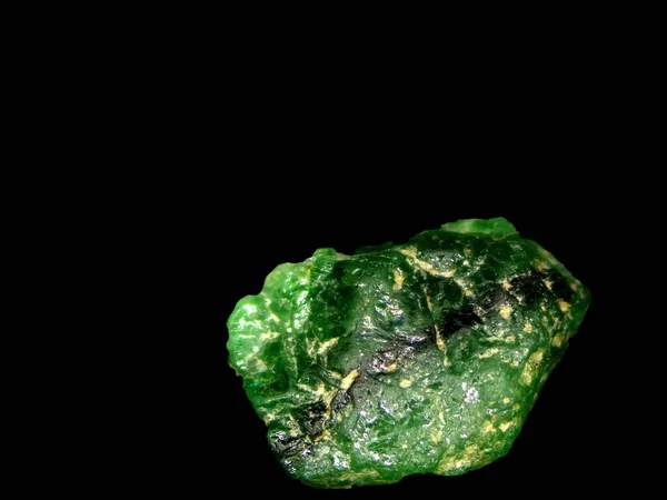 Macro Piedra Mineral Aislada Sobre Fondo Negro — Foto de Stock