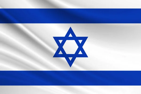 イスラエルの旗が風になびいていました ベクターイラスト — ストック写真