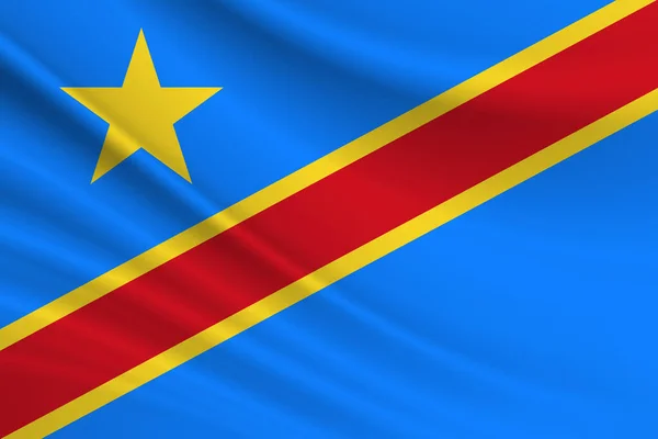 Demokratiska Republiken Kongos Flagga Tygstruktur Demokratiska Republiken Kongos Flagga — Stockfoto