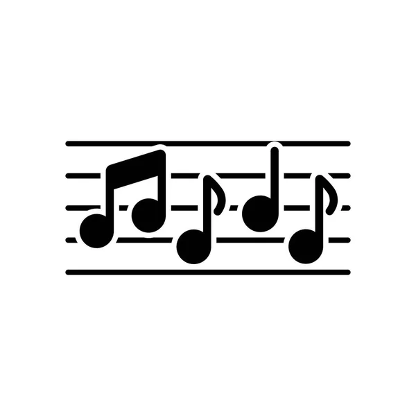 Stave Muziek Noteert Vector Glyph Pictogram Melodie Klassieke Muziek Sound — Stockfoto