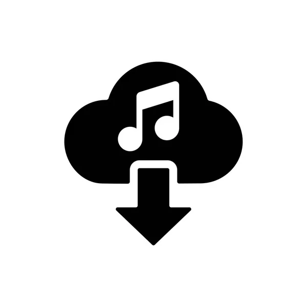 Cloud Télécharger Icône Musique Icône Vectorielle Glyphe Icône Panneau Musical — Photo