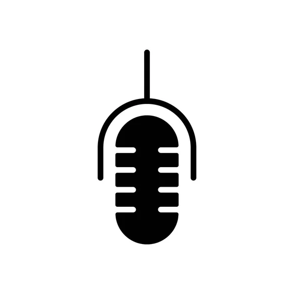 Retromikrofonvektor Platt Glyf Ikon Grafisk Symbol För Musik Och Ljud — Stockfoto