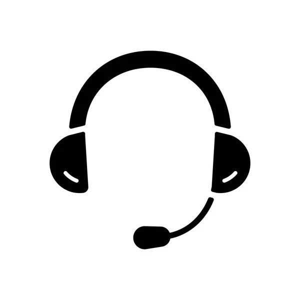 Zestaw Słuchawkowy Słuchawki Ikoną Wektora Mikrofonu Glif Symbol Graficzny Strony — Zdjęcie stockowe