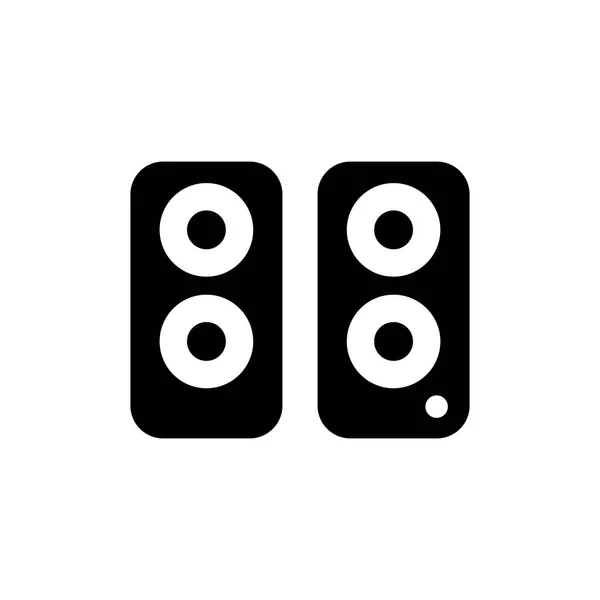 Dvě Akustické Reproduktorové Vektorové Ploché Ikony Glyfu Grafický Symbol Pro — Stock fotografie