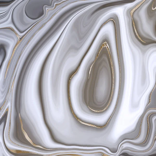 Prachtige Realistische Grijze Abstracte Marmeren Agaat Met Gouden Aderen Abstract — Stockfoto