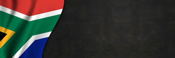 Bandeira República Sul Africana Parede Concreto Bandeira Com Textura Tecido — Fotografia de Stock