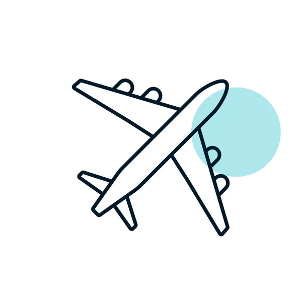 飞机或平面平面矢量图标 旅行和旅游网站和应用程序设计 应用程序 用户界面的图形符号 — 图库照片