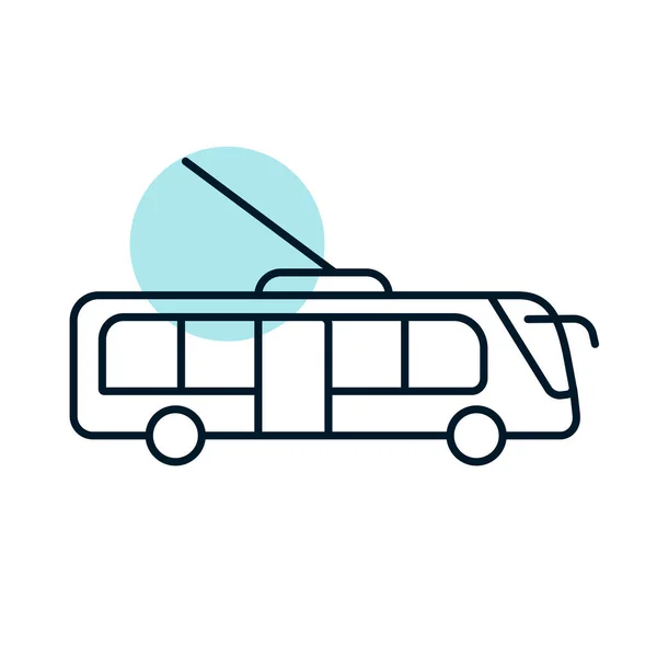 トロリーバスまたはトロリーバスのフラットベクトルアイコン 旅行や観光のウェブサイトやアプリのデザイン アプリ Uiのためのグラフシンボル — ストック写真