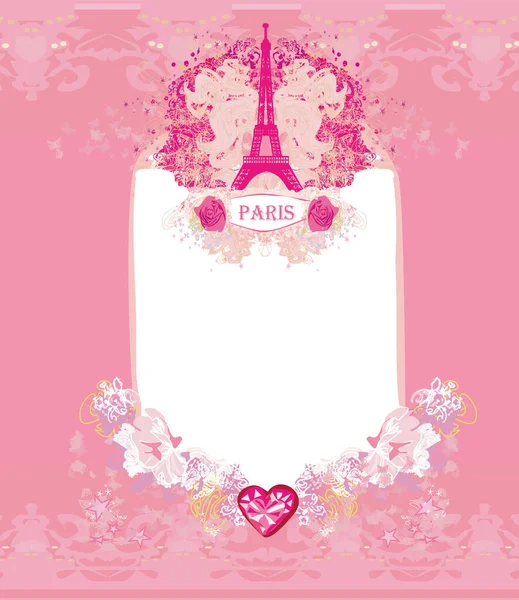 Vector Naadloze Achtergrond Met Eiffeltoren Bloemen — Stockfoto