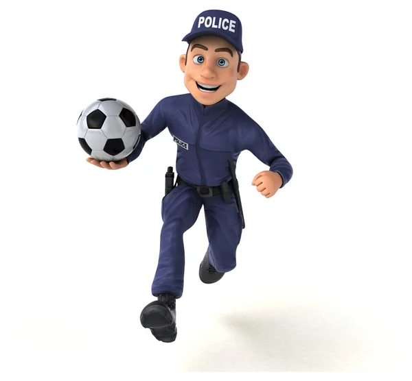 Divertente Illustrazione Agente Polizia Cartone Animato — Foto Stock