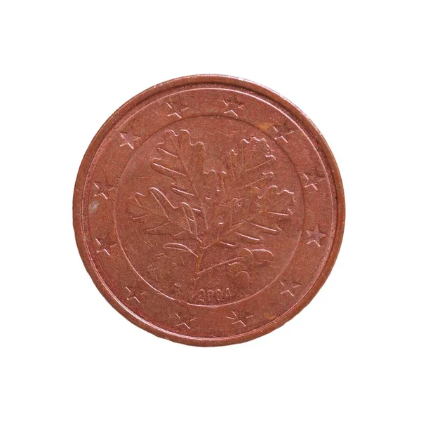 Cent Münzgeld Eur Währung Der Europäischen Union Auf Weißem Hintergrund — Stockfoto