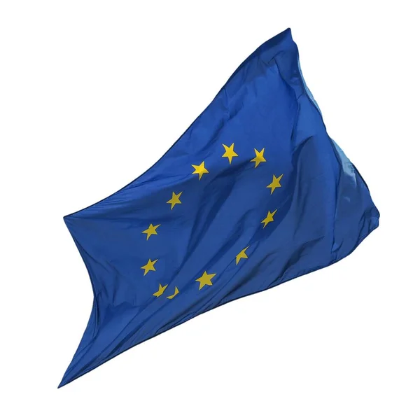 Flagga Europeiska Unionen Aka Europa Isolerad Över Vit Bakgrund — Stockfoto