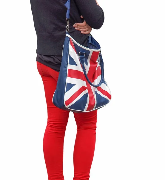 Bandeira Nacional Reino Unido Aka Union Jack Saco Isolado Sobre — Fotografia de Stock