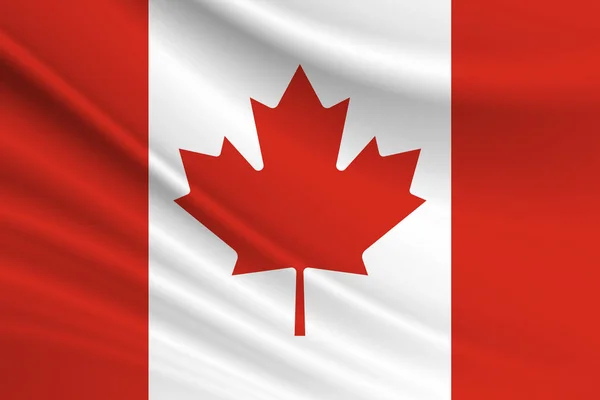 Flagga Kanada Med Realistiskt Nationellt Land Illustration — Stockfoto