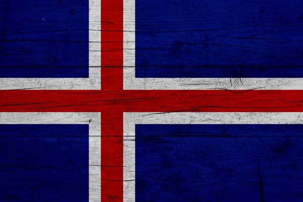Eski Ahşap Dokusunda Norveç Bayrağı — Stok fotoğraf