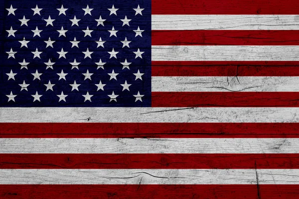 Usa Zászló Festett Fából Készült Háttér — Stock Fotó