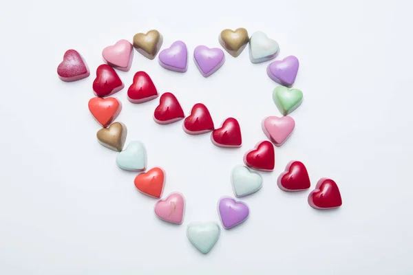 San Valentino Caramelle Forma Cuore Cuori Amore San Valentino Concetto — Foto Stock