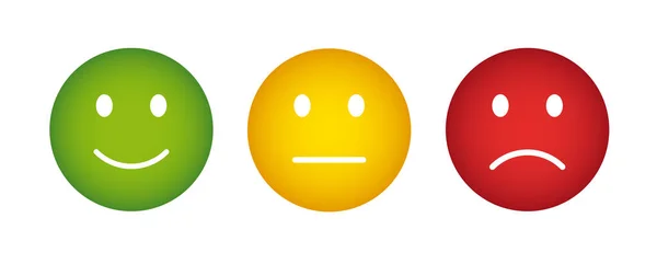 Feedback Smiley Buttons Poor Average Good Traffic Light Colors Vector — Stock Photo, Image