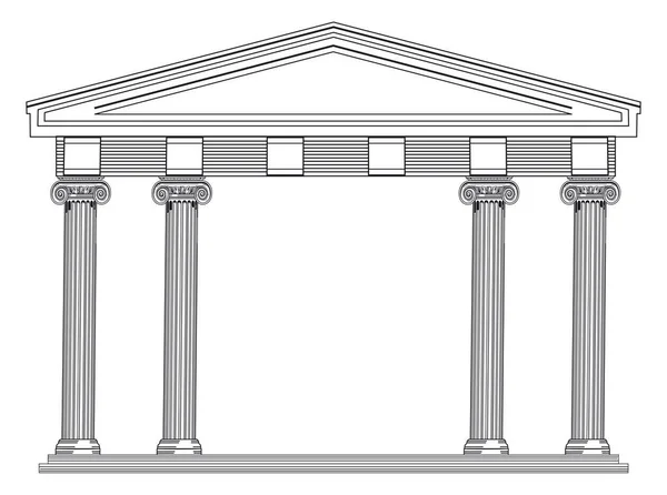 Ancient Columns Building Isolated White Background — Stock Photo, Image