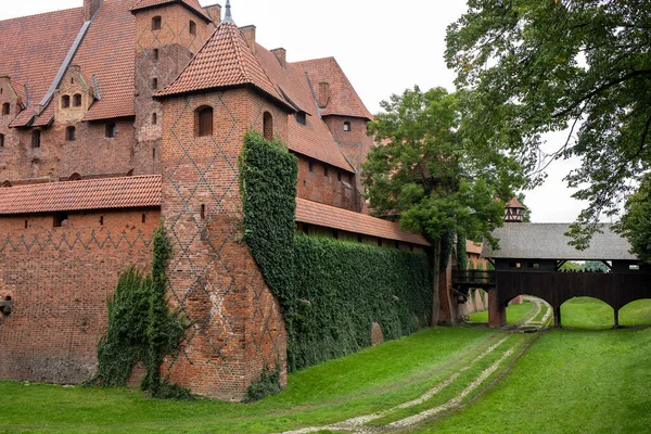 Hrad Malbork Dříve Hrad Marienburg Sídlo Velmistra Teutonských Rytířů Malbork — Stock fotografie