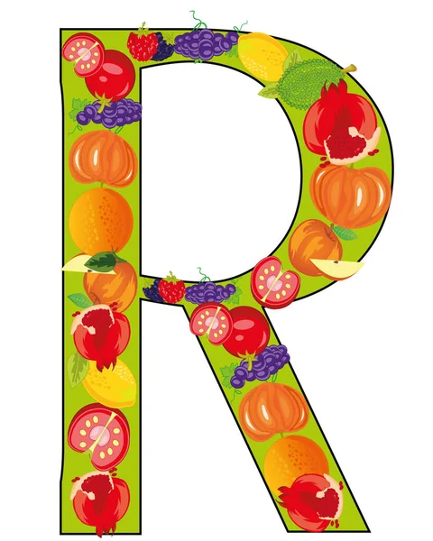 장식적 과일과 채소에서 나오는 알파벳 — 스톡 사진