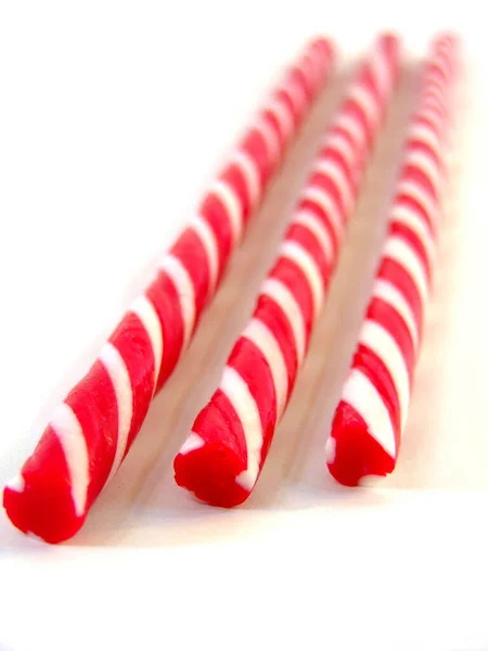Candy Cane Candy Shape Small Stick Made Colored Sugar Paste — Stock Photo, Image