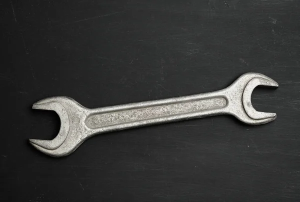 Metal Wrench Nuts Black Background Close — Stock Photo, Image