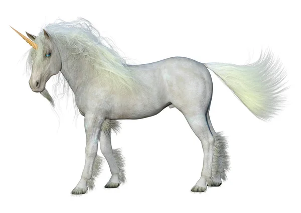 Wit Paard Geïsoleerd Een Achtergrond — Stockfoto