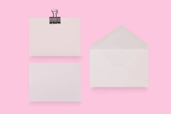 Blanco Papieren Envelop Met Witte Achtergrond — Stockfoto
