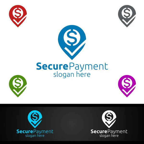 Pin Online Säker Betalning Logo För Security Online Shopping Finansiella — Stockfoto