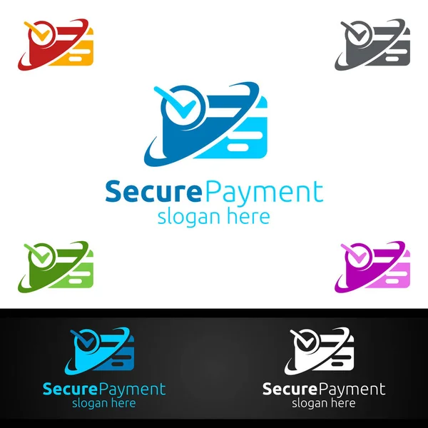 Card Online Secure Payment Logo Security Online Shopping 보내고 모바일 — 스톡 사진