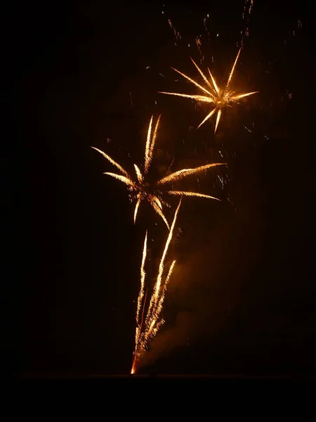 Fuegos Artificiales Cielo Nocturno — Foto de Stock