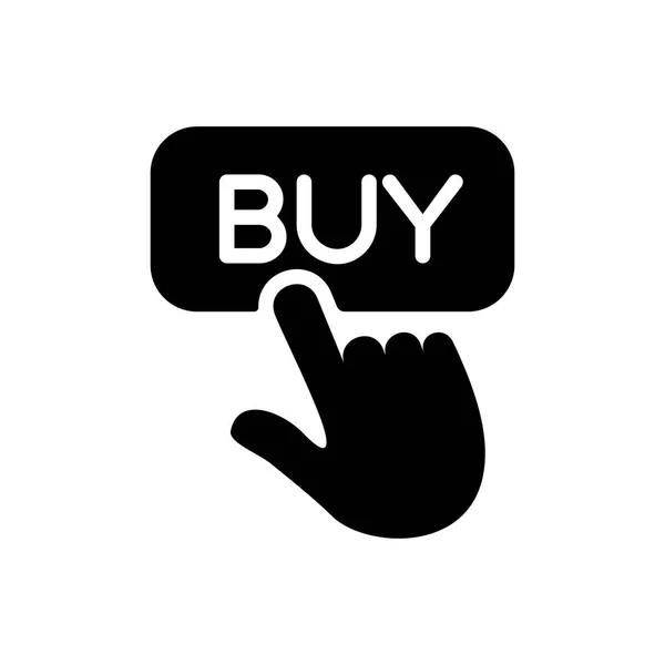 Finger Pointing Buy Sign Glyph Icon Commerce Sign Graph Symbol — Stock Photo, Image