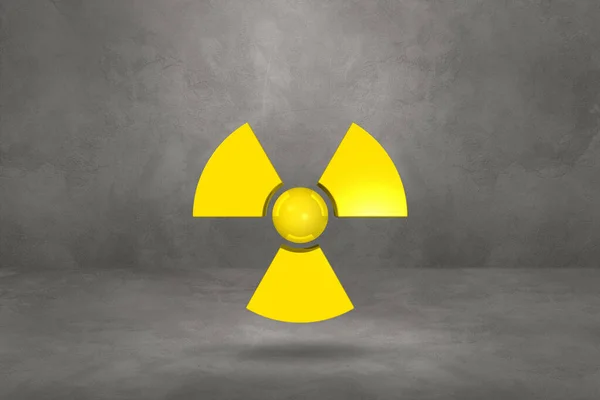 Radioactive Symbol Isolated Concrete Studio Background Illustration — Stock Photo, Image