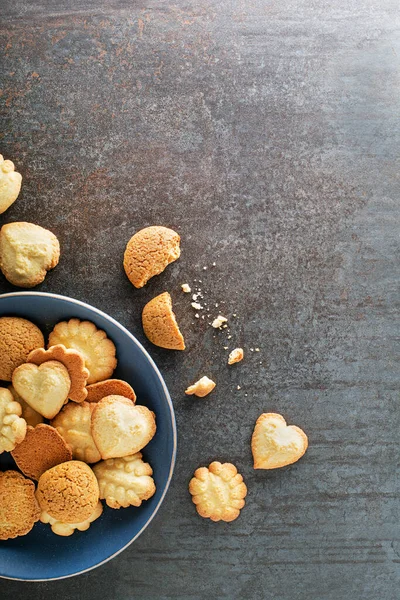 Gustosi Biscotti Zucchero Fatti Casa Tutte Forme Dimensioni Vacanze Celebrazione — Foto Stock