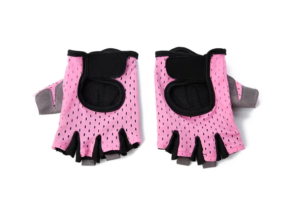 Gants Sport Textile Rose Pour Entraînement Fitness Cyclisme Isolés Sur — Photo