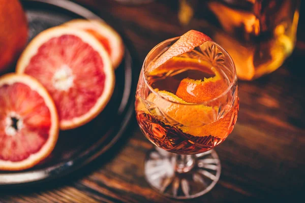 Cocktail Aigre Whisky Orange Bourbon Jus Orange Sanguin Sirop Simple — Photo