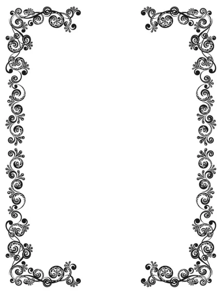 Dekoracyjna Rama Kwiatowym Wzorem Szablon Kartki Okolicznościowe Nagrody Zaproszenia Ślubne — Zdjęcie stockowe