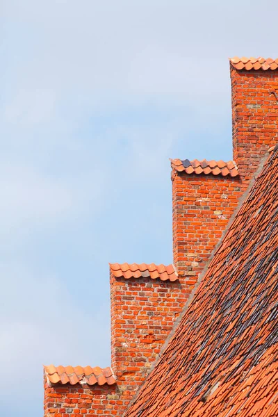 Red Brick Chimney Roof House — Stock Photo, Image