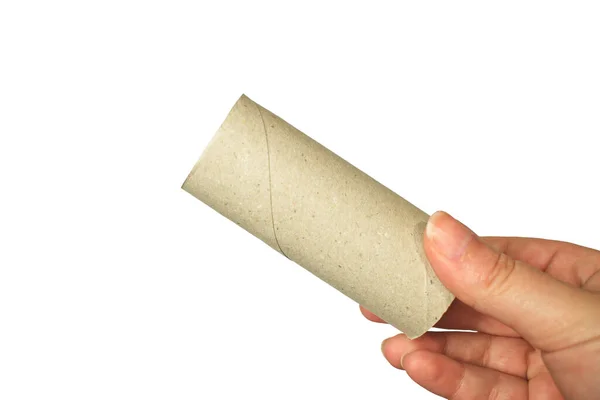 Ruka Přidržet Prázdný Toaletní Papír — Stock fotografie