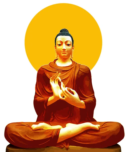 Gautama Buddha Pace Saggezza Meditando Illuminato Asia Posizione Illustrazione — Foto Stock