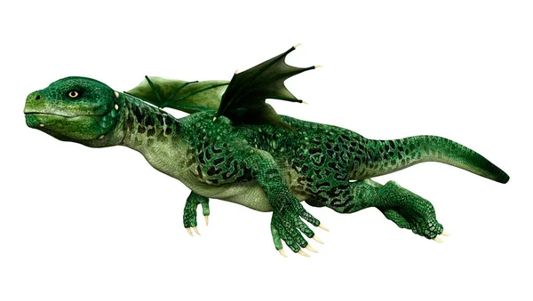 Representación Dinosaurio Verde Aislado Sobre Fondo Blanco —  Fotos de Stock