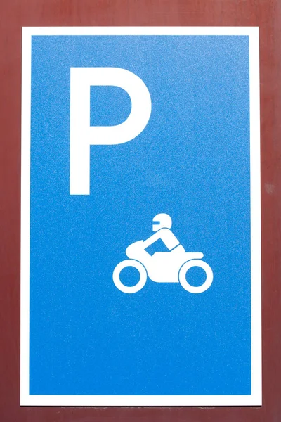 Señal Tráfico Estacionamiento Motocicletas Alemania Europa — Foto de Stock