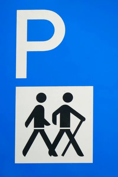 道路標識ハイカー駐車場 ドイツ ヨーロッパ — ストック写真