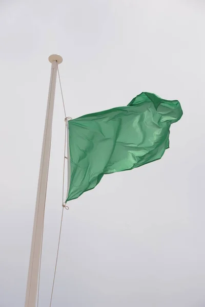 Drapeau Vert Vent Dans Province Alicante Costa Blanca Espagne — Photo