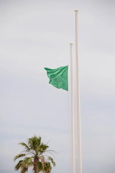 Green Flag Wind Province Alicante Costa Blanca Spain — Stock Photo, Image