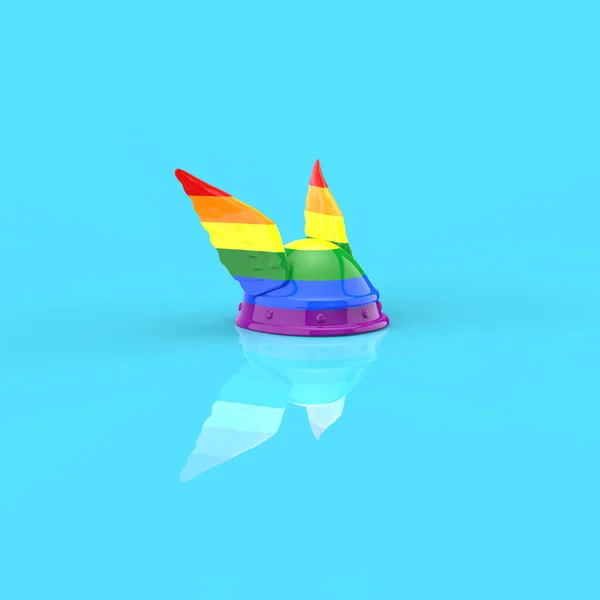 Барвистий Іграшковий Човен Синьому Фоні — стокове фото